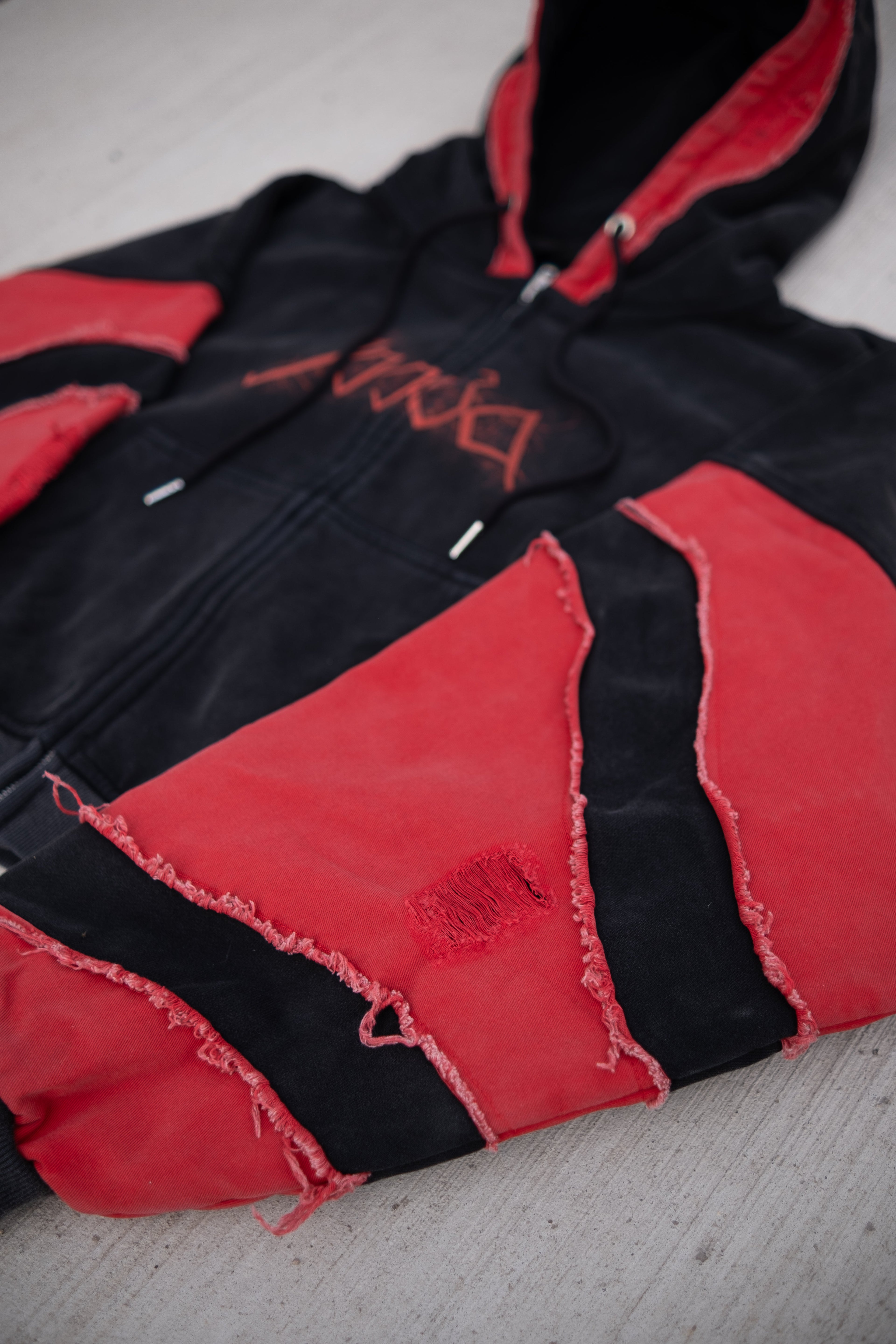 Distressed Zip Up